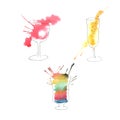 Illustration of watercolor drinks