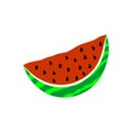 Illustration of a watermelon slice with seeds Royalty Free Stock Photo