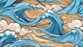 illustration of an wave A blue water wave symbol, showing the fluidity and the motion of water. The symbol is smooth