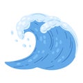 Illustration of wave. Natural icon. Marine cute decorative item.