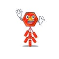 Illustration waving character chinese firecracker cartoon shape