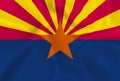 Illustration waving state Arizona flag Royalty Free Stock Photo