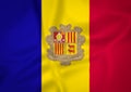 Illustration waving state flag of Andorra