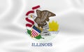 Illustration waving state Flag of Illinois Royalty Free Stock Photo