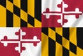 Illustration waving state Flag of Maryland Royalty Free Stock Photo