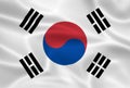 Illustration waving state flag of South Korea Royalty Free Stock Photo