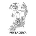 Wayang kulit puntadewa character in zentangle style