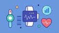 An illustration of wearable health technology such as a smarch tracking heart rate steps and sleep patterns with visual Royalty Free Stock Photo