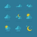 Illustration of weather icon set
