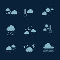 Illustration of weather icon set vector flat