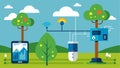 An illustration of a weather station that is connected to the irrigation system and can provide realtime data on