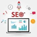 illustration web analytic design, SEO optimization Royalty Free Stock Photo