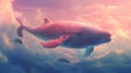 illustration of whale in the clouds