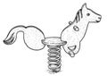 Horse seesaw illustration, drawing, engraving, ink, line art, vector