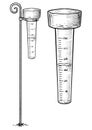 Rain gauge illustration, drawing, engraving, ink, line art, vector Royalty Free Stock Photo