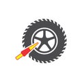 illustration of wheel lock adjustable vector art.