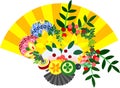 The illustration which is usable in the letter of New Years greetings (Fan)