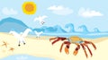 Illustration-whimsical beach Royalty Free Stock Photo