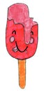 Whimsical Happy Pink Popsicle Stick