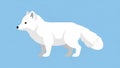 Illustration of a White Arctic Fox Standing Against a Light Blue Background Royalty Free Stock Photo