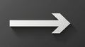 Illustration of a white arrow show right on a black background with shadow Royalty Free Stock Photo