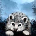 illustration white king cheetah animal of africa