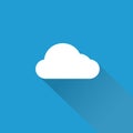 Illustration of a white cloud with shadow on a blue background Royalty Free Stock Photo