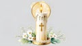 illustration of a white Communion candle Royalty Free Stock Photo