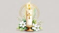 illustration of a white Communion candle Royalty Free Stock Photo
