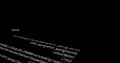 Illustration of white computer programming language on black background