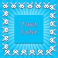 Illustration of a white Easter bunny border Royalty Free Stock Photo
