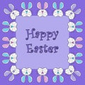 Illustration of a white Easter bunny border Royalty Free Stock Photo