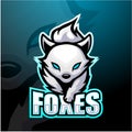 White foxes mascot esport logo design