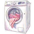 Washing Machine with Pink Clothes Ready for a Clean Cycle Royalty Free Stock Photo