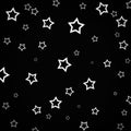 Illustration with white and grey stars on a black background