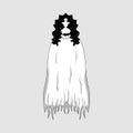 Illustration White Lady Ghost Cartoon Character