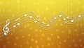 White Music Notes in Golden Background