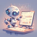 Robot Analyst in Action! Royalty Free Stock Photo