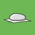 Illustration of a white, smooth, oval object resembling a stone or pillow Royalty Free Stock Photo