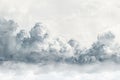 Illustration of white watercolor background with grey clouds. an abstract light gray texture for design, print and web banner. a Royalty Free Stock Photo