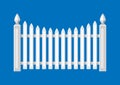 Illustration of white wooden fence.
