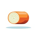 Illustration of a Whole Onion Cut in Half Showing Concentric Layers Royalty Free Stock Photo
