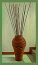Illustration of a Wicker Basket With Reed Stalks