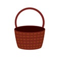 illustration of a wicker brown basket hand-drawn on a white background