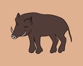 Illustration of a wild boar. Royalty Free Stock Photo