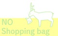 Illustration of a wild deer eating a plastic bag