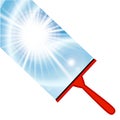 Illustration of window cleaning background with squeegee Royalty Free Stock Photo