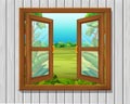 Window to nature scene