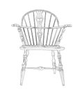 Illustration of Windsor type chair