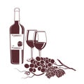 Illustration for wine card on a white background Royalty Free Stock Photo